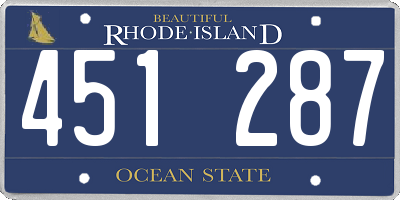 RI license plate 451287