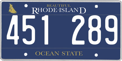 RI license plate 451289