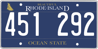 RI license plate 451292