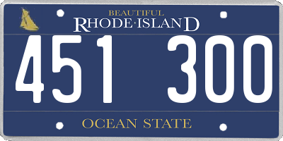 RI license plate 451300