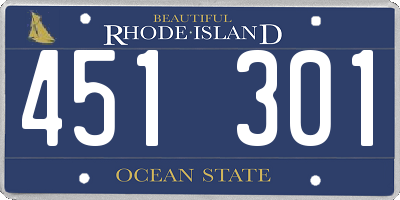 RI license plate 451301