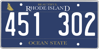 RI license plate 451302