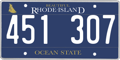 RI license plate 451307