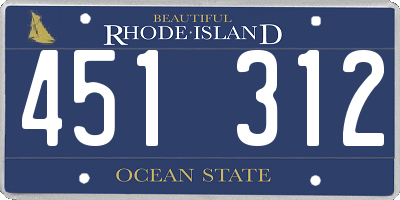 RI license plate 451312