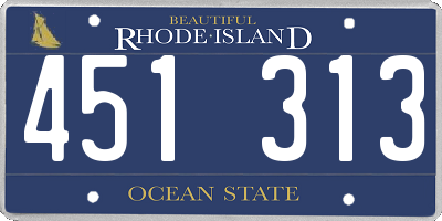 RI license plate 451313