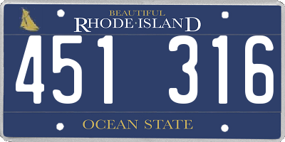 RI license plate 451316
