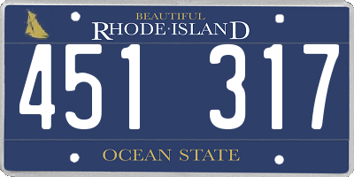 RI license plate 451317