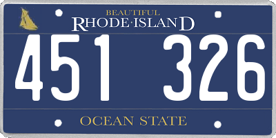 RI license plate 451326