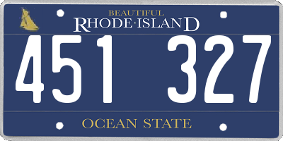 RI license plate 451327