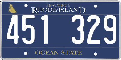 RI license plate 451329