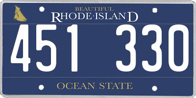 RI license plate 451330