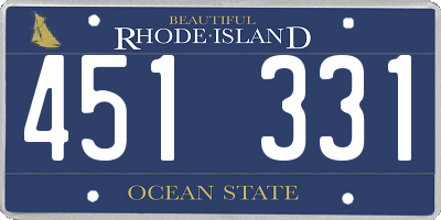 RI license plate 451331