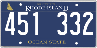 RI license plate 451332
