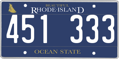 RI license plate 451333