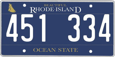 RI license plate 451334