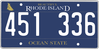 RI license plate 451336