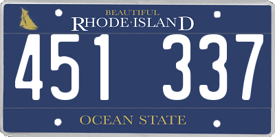 RI license plate 451337