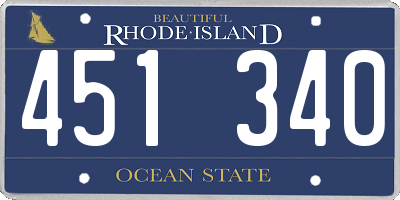 RI license plate 451340