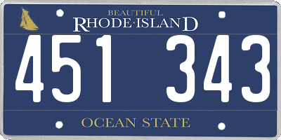 RI license plate 451343
