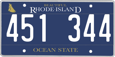 RI license plate 451344