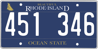 RI license plate 451346