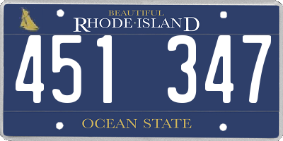 RI license plate 451347