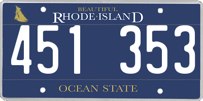 RI license plate 451353