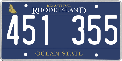 RI license plate 451355