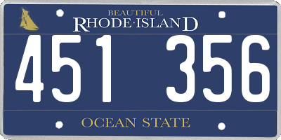 RI license plate 451356