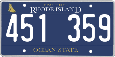 RI license plate 451359