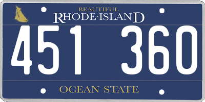 RI license plate 451360
