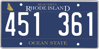 RI license plate 451361