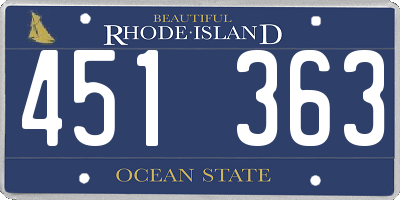 RI license plate 451363
