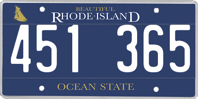 RI license plate 451365