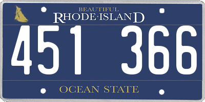RI license plate 451366