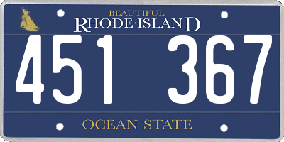 RI license plate 451367