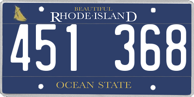 RI license plate 451368