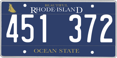 RI license plate 451372