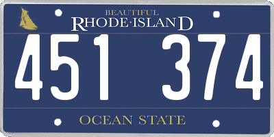 RI license plate 451374