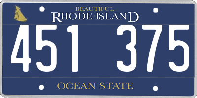 RI license plate 451375