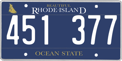 RI license plate 451377