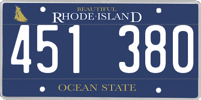 RI license plate 451380