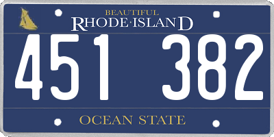 RI license plate 451382