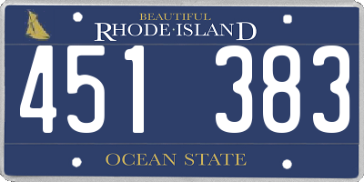 RI license plate 451383