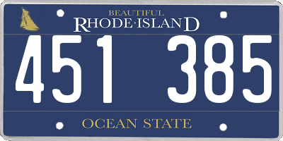 RI license plate 451385