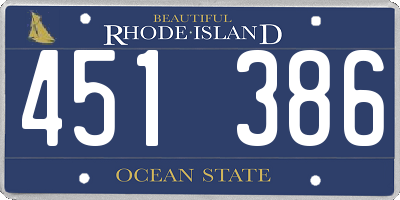RI license plate 451386