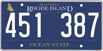RI license plate 451387