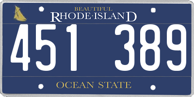 RI license plate 451389