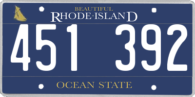 RI license plate 451392