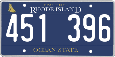 RI license plate 451396